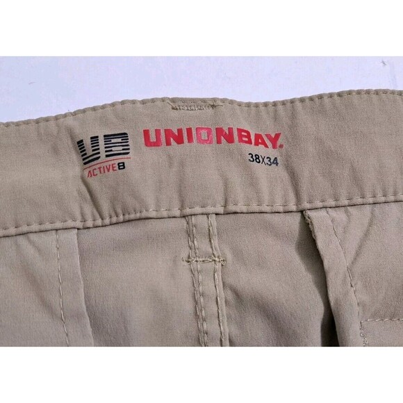 Union Bay UB Active Mens 38x34 Tech Khaki Performance Nylon Stretch Cargo Pants - Picture 5 of 10